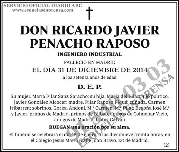 Ricardo Javier Penacho Rasposo